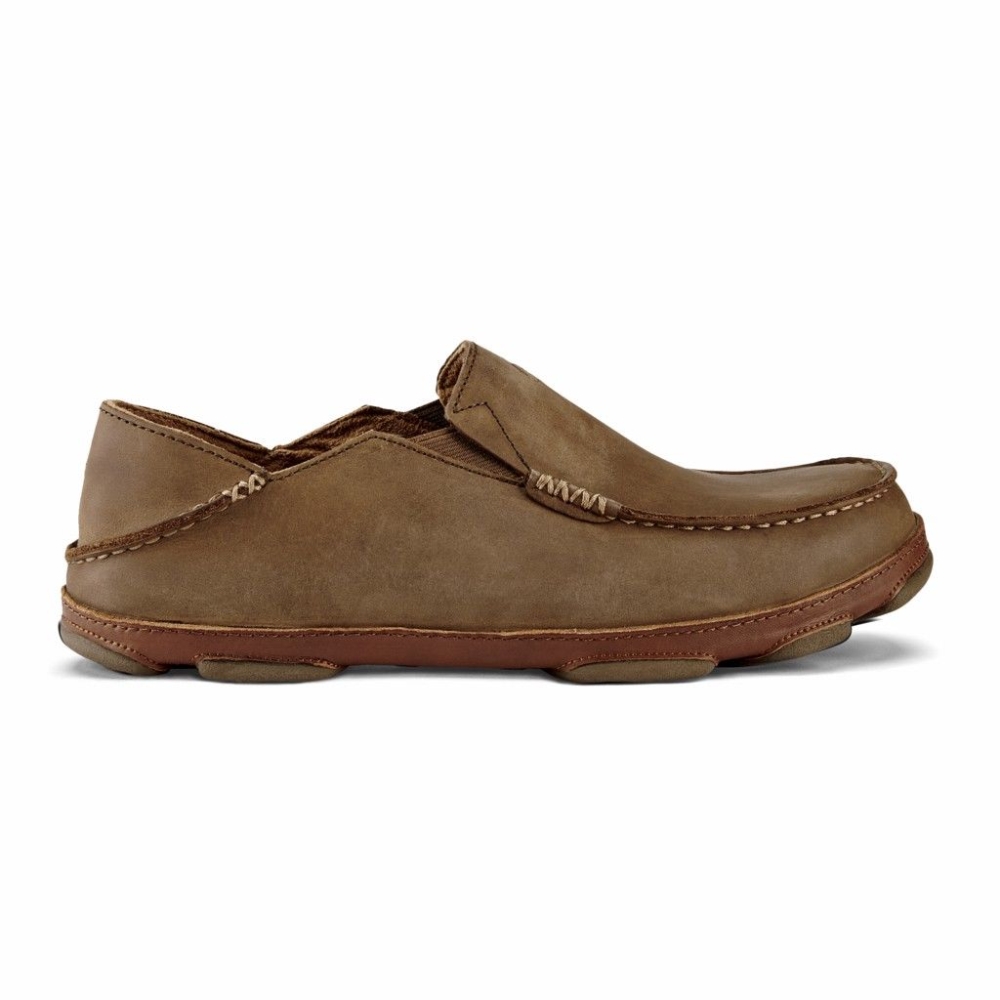 Brown Men's OluKai Moloa Slip On Shoes | USA78915T