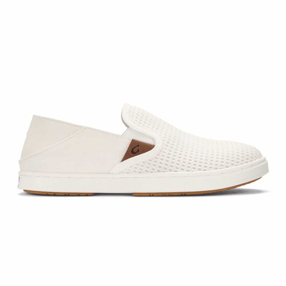 White Women's OluKai Pehuea Slip On Shoes | USA15024H